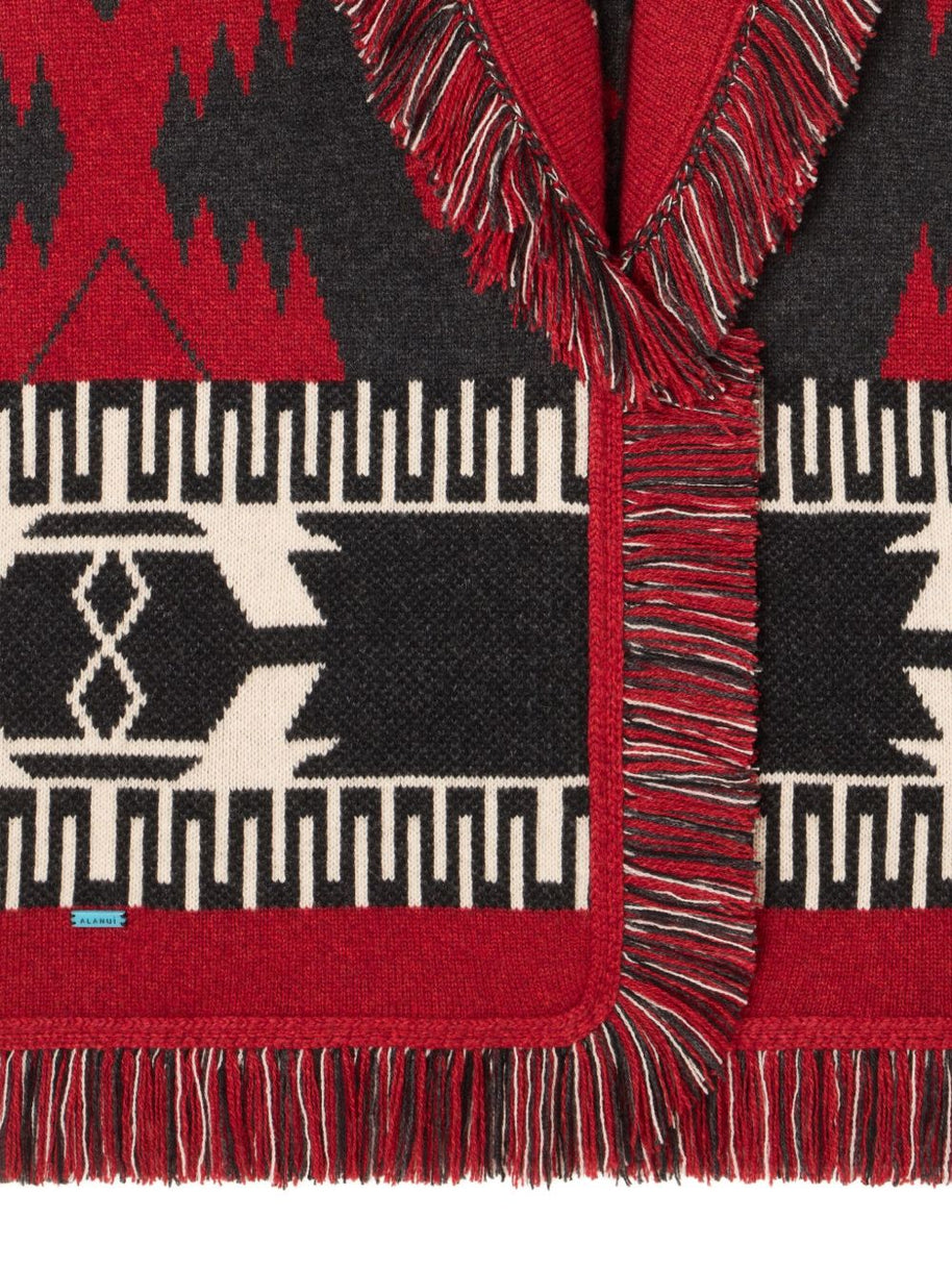 Alanui Icon Jacquard Cashmere Cardigan - Red
