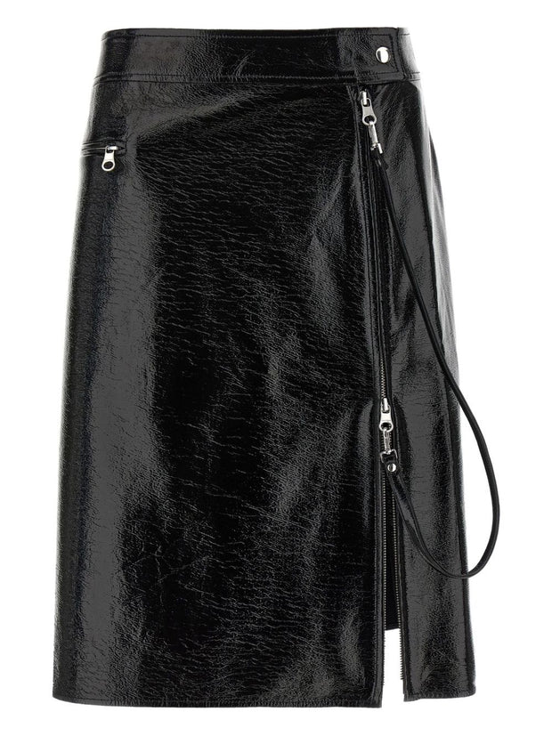 COURREGES PRE Vinyl Midi Skirt - Black