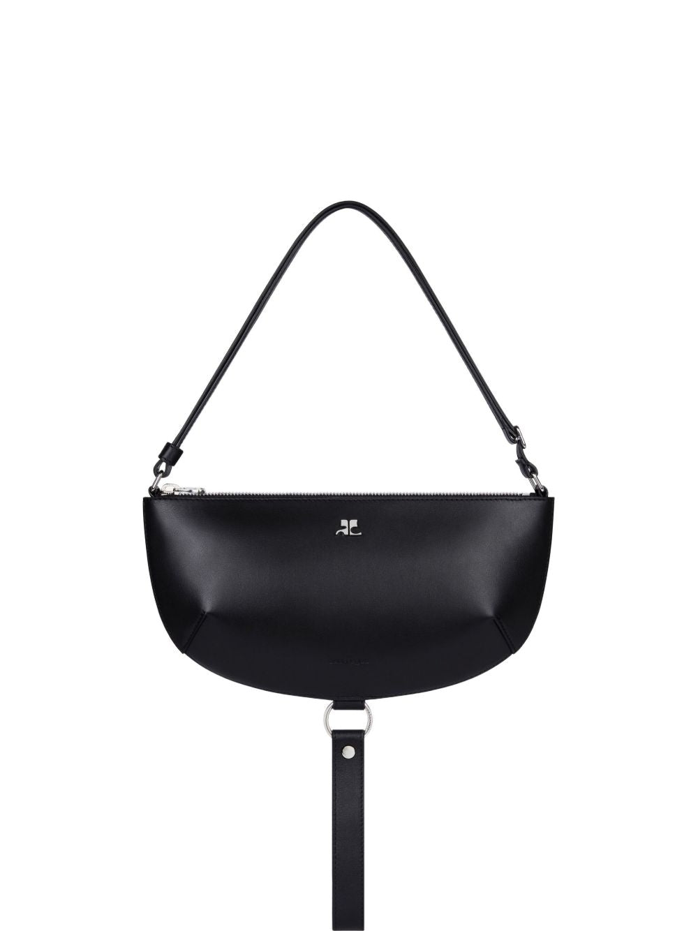 Courreges Pre Half-moon Leather Shoulder Bag