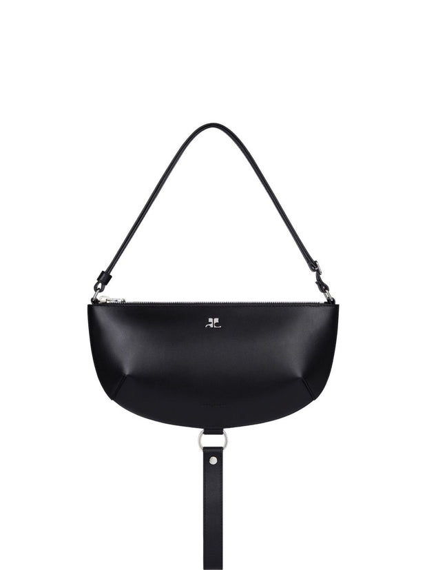 COURREGES PRE Leather Shoulder Bag - Black