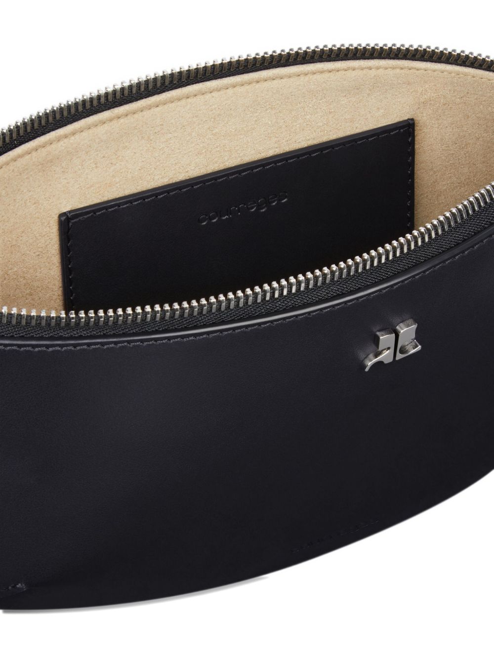 Courreges Pre Half-moon Leather Shoulder Bag