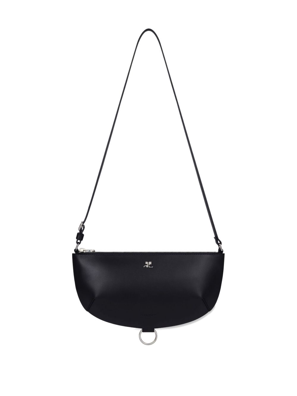 Courreges Pre Half-moon Leather Shoulder Bag