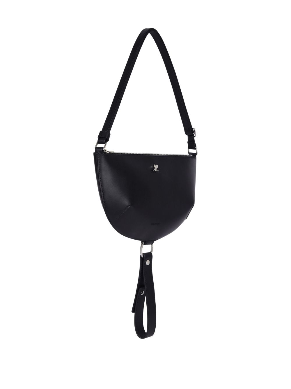 Courreges Pre Half-moon Leather Shoulder Bag