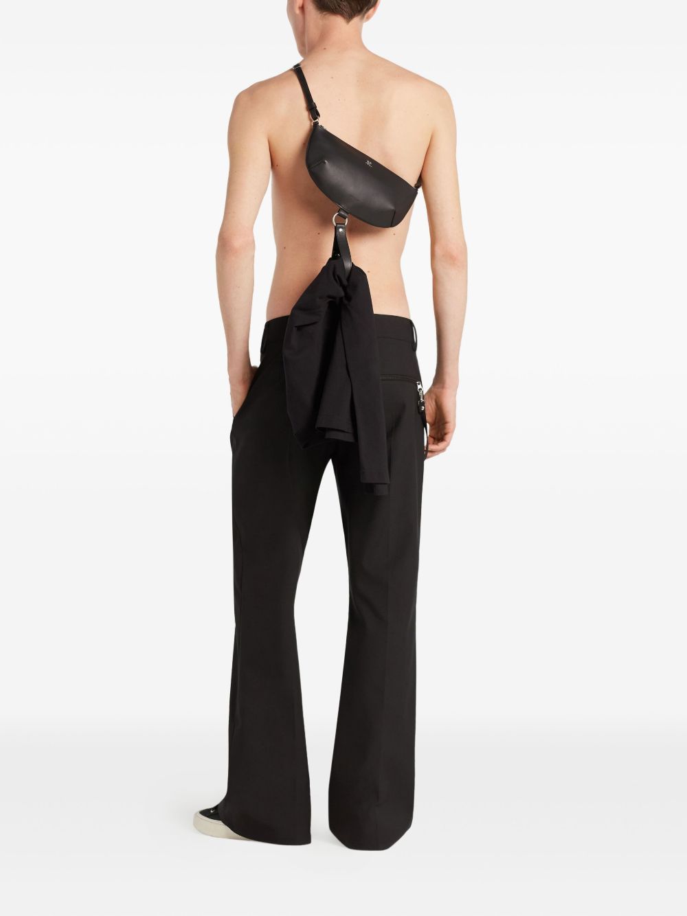 Courreges Pre Half-moon Leather Shoulder Bag