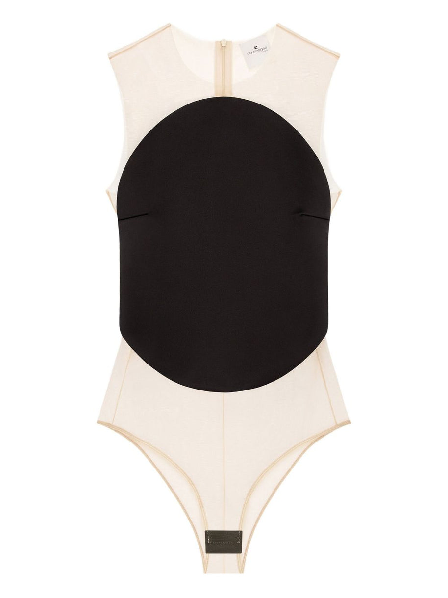 COURREGES PRE Illusion Circle Bodysuit - Black