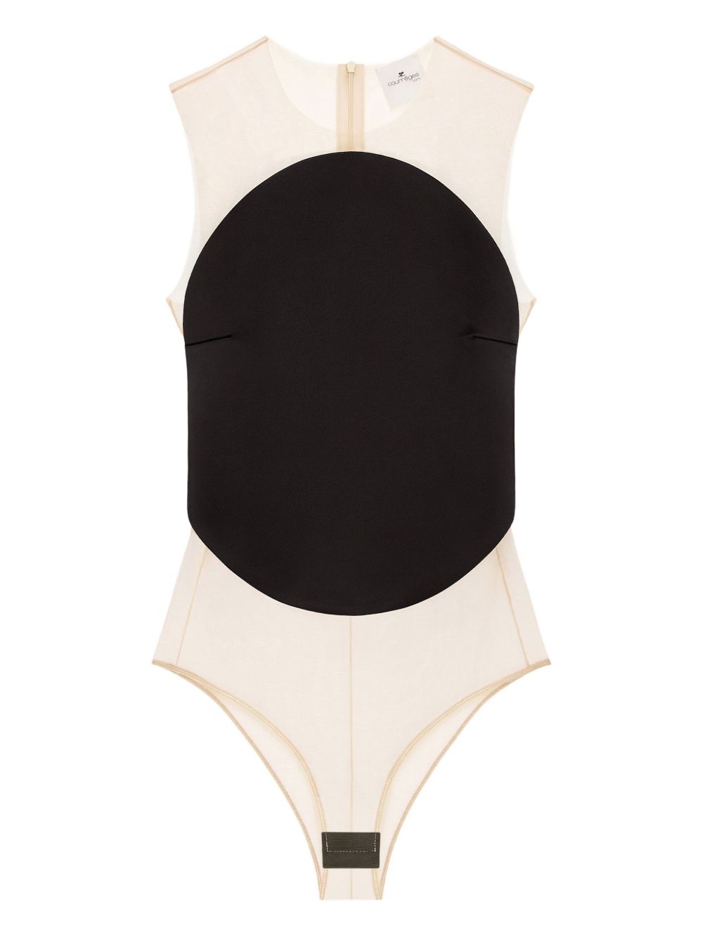 COURREGES PRE Illusion Circle Bodysuit - Black