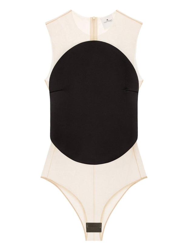 COURREGES PRE Illusion Circle Bodysuit - Black