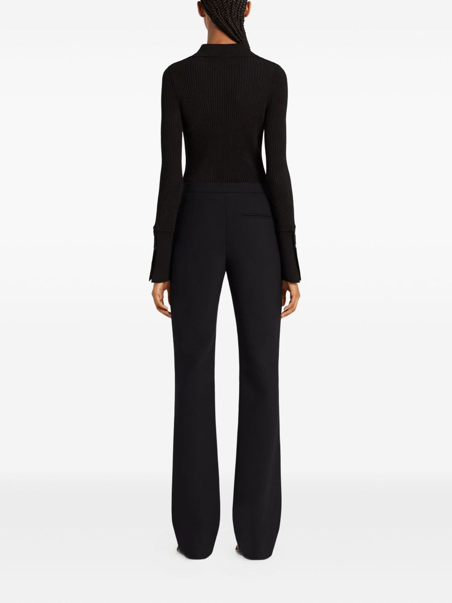 COURREGES PRE Ribbed Polo Shirt - Black
