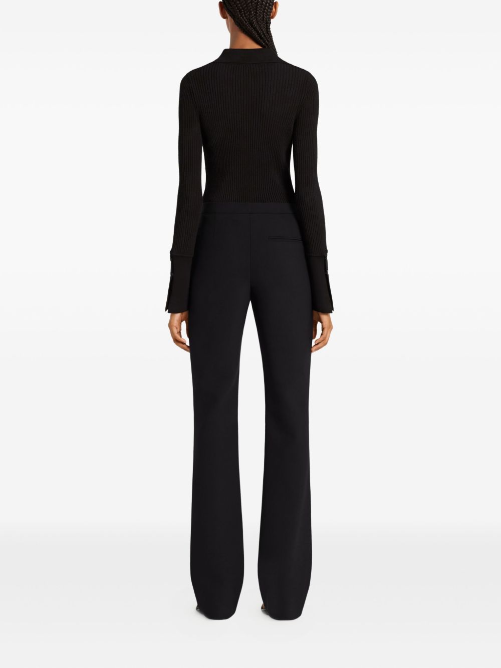 COURREGES PRE Ribbed Polo Shirt - Black