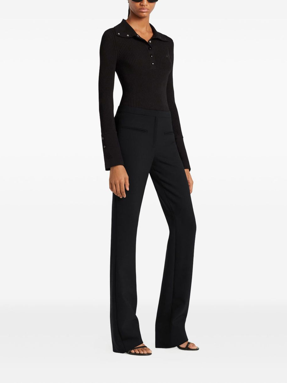 COURREGES PRE Ribbed Polo Shirt - Black