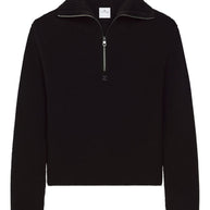 COURREGES PRE Zipped Wool Sweater - Black