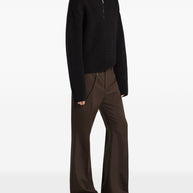 COURREGES PRE Zipped Wool Sweater - Black