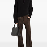 COURREGES PRE Zipped Wool Sweater - Black