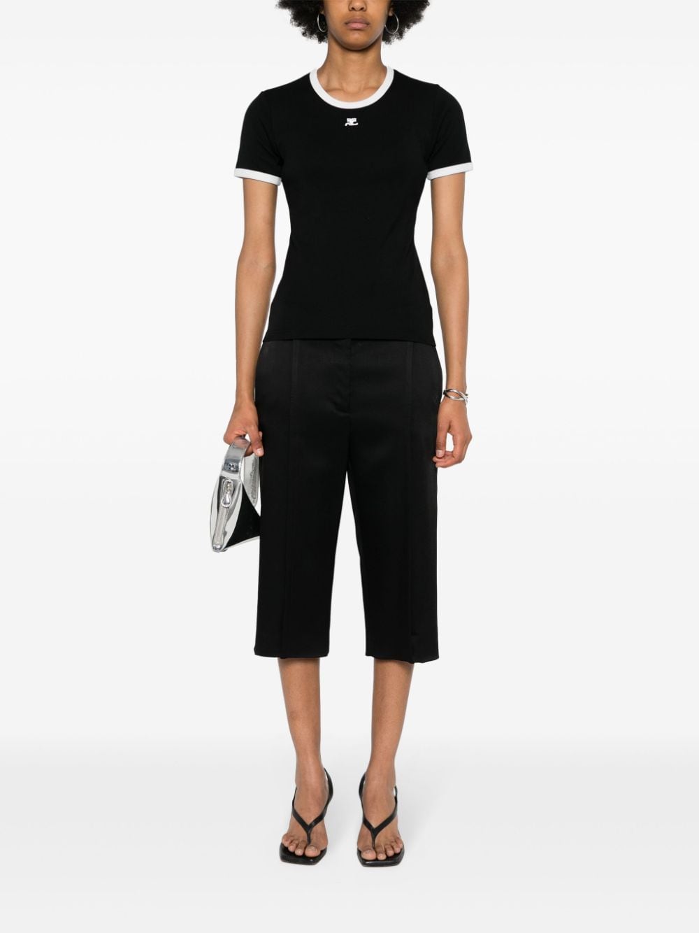 COURREGES PRE Cotton T-shirt - Black