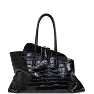 The Attico Crocodile-effect La Passeggiata Medium Leather Shoulder Bag