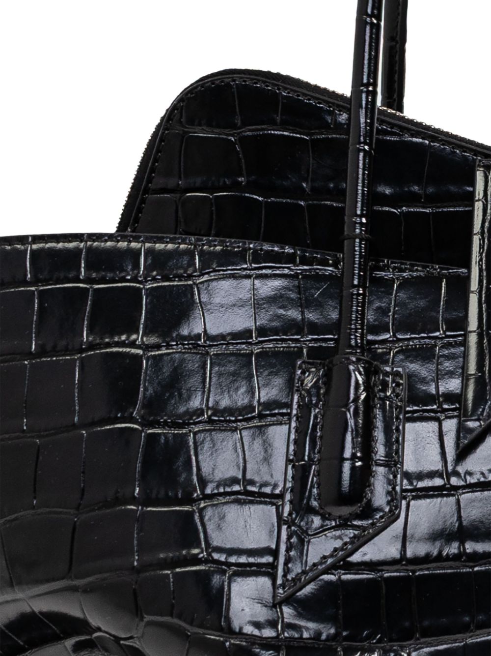 The Attico Crocodile-effect La Passeggiata Medium Leather Shoulder Bag