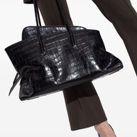 The Attico Crocodile-effect La Passeggiata Medium Leather Shoulder Bag