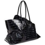 The Attico Crocodile-effect La Passeggiata Medium Leather Shoulder Bag