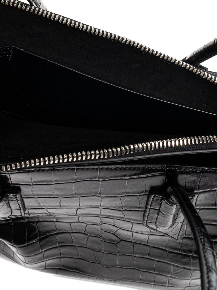 The Attico Crocodile-effect La Passeggiata Medium Leather Shoulder Bag