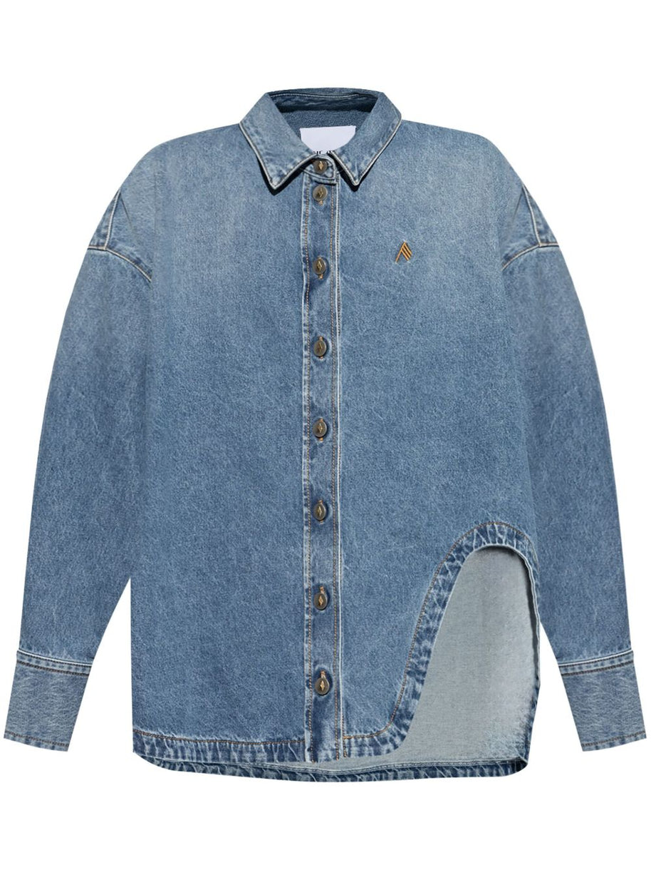 The Attico Denim Cotton Shirt - Clear Blue