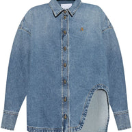 The Attico Denim Cotton Shirt - Clear Blue