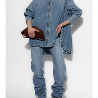The Attico Denim Cotton Shirt - Clear Blue