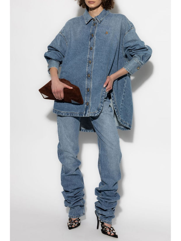 The Attico Denim Cotton Shirt - Clear Blue