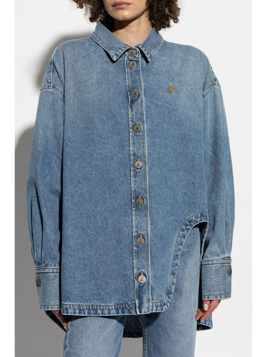 The Attico Denim Cotton Shirt - Clear Blue