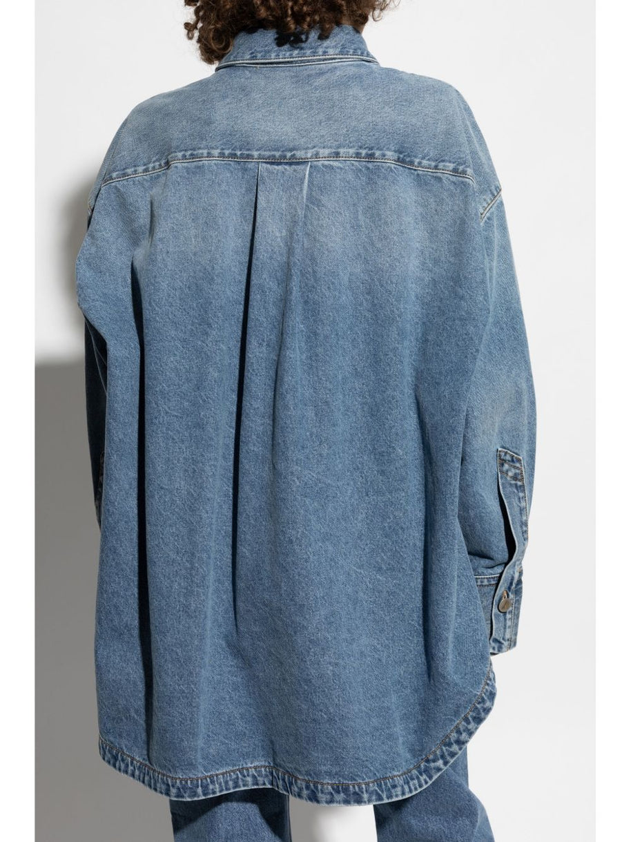 The Attico Denim Cotton Shirt - Clear Blue