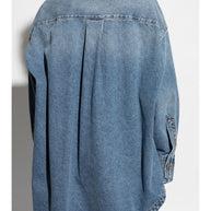 The Attico Denim Cotton Shirt - Clear Blue