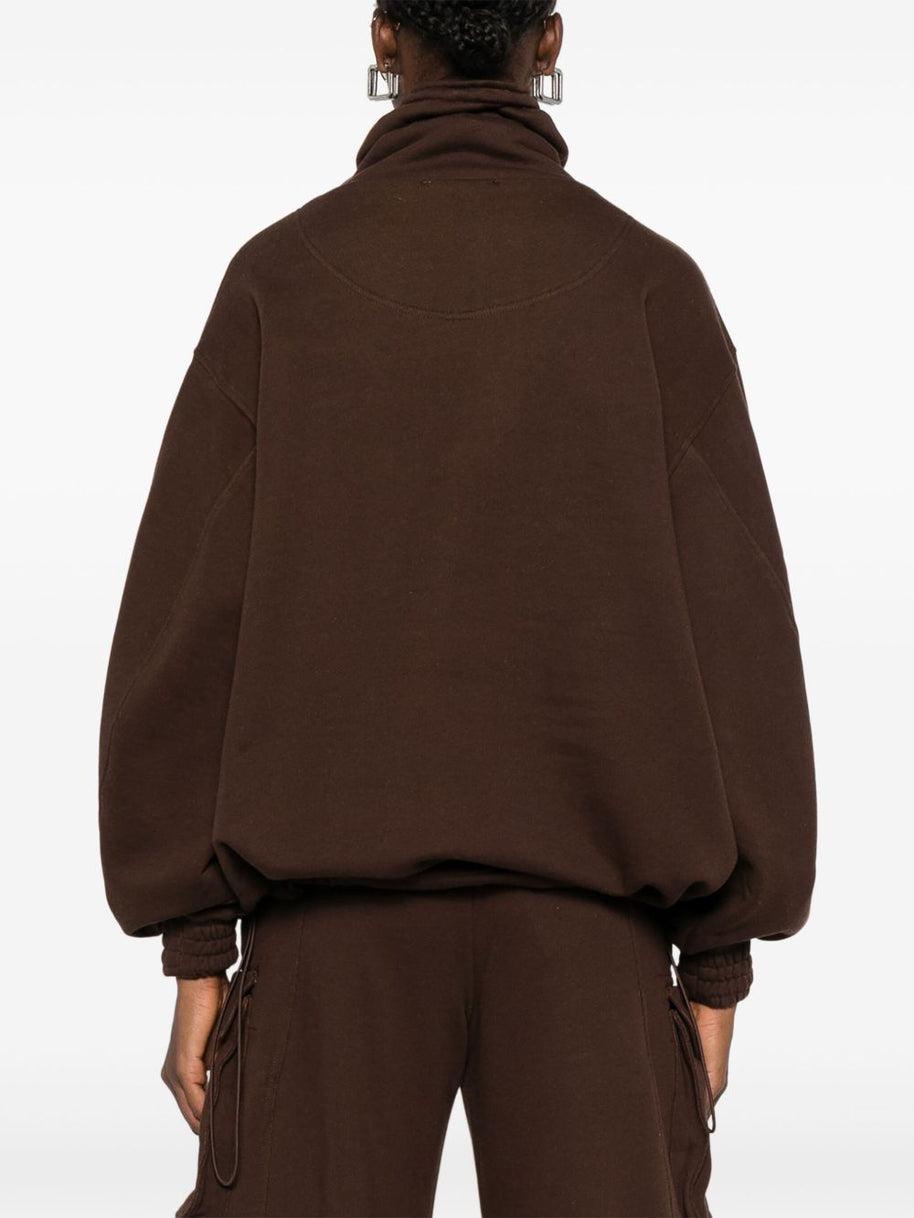 The Attico Logo Cotton Sweatshirt - Brown