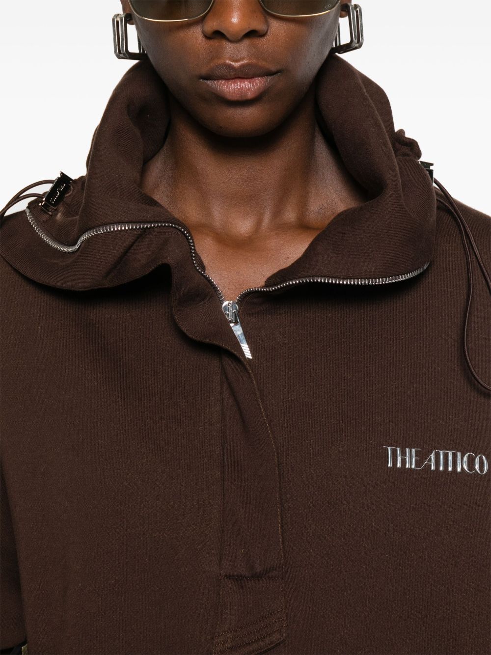The Attico Logo Cotton Sweatshirt Brown