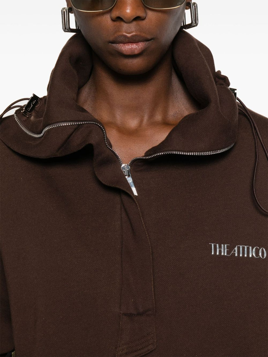The Attico Logo Cotton Sweatshirt - Brown