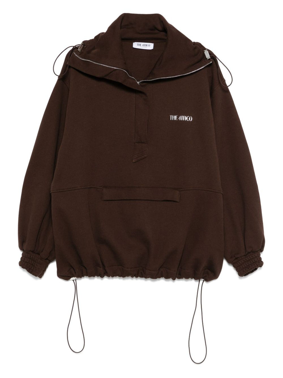The Attico Logo Cotton Sweatshirt - Brown