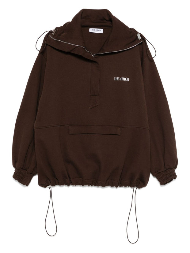 The Attico Logo Cotton Sweatshirt Brown