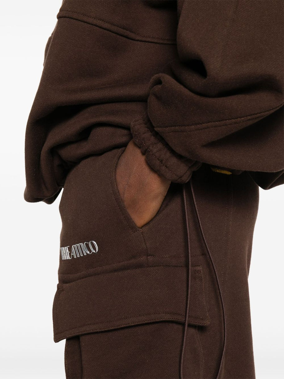 The Attico Cotton Cargo Trousers - Brown