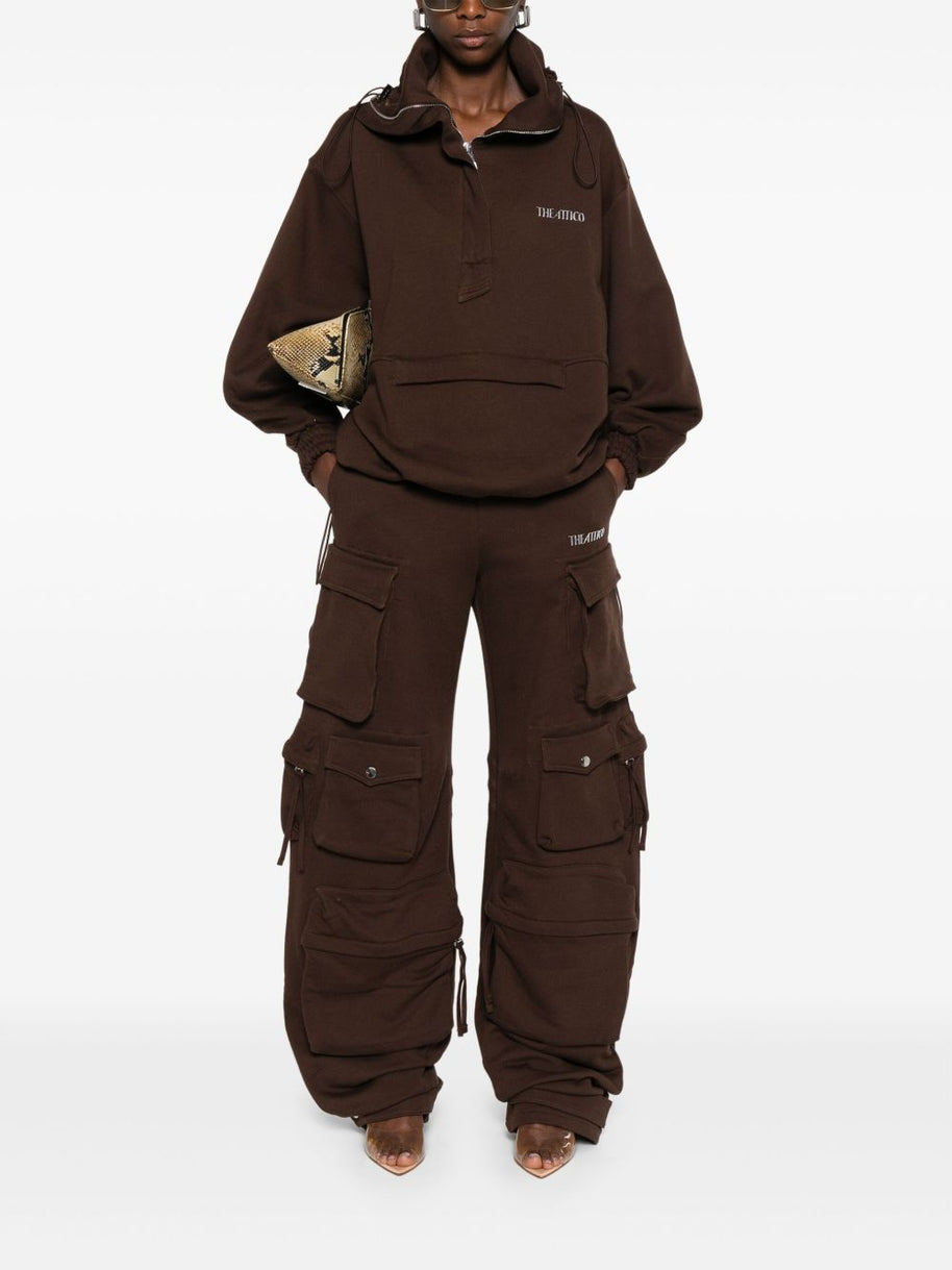 The Attico Cotton Cargo Trousers - Brown