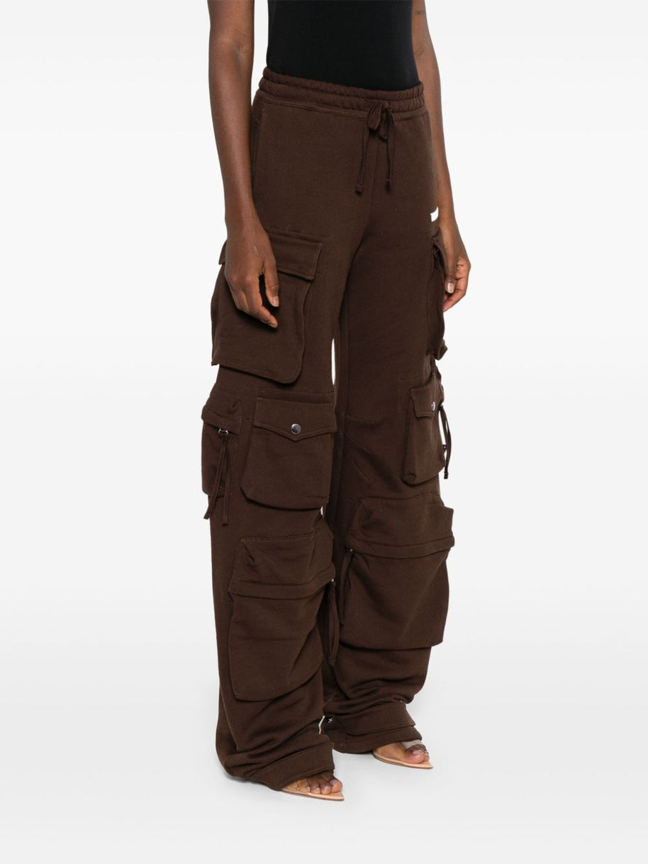 The Attico Cotton Cargo Trousers - Brown