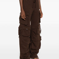 The Attico Cotton Cargo Trousers - Brown