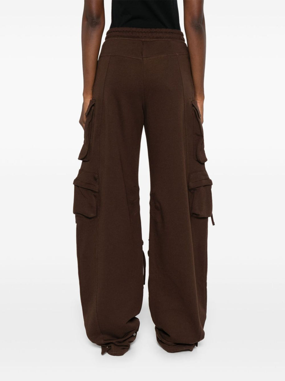 The Attico Cotton Cargo Trousers - Brown