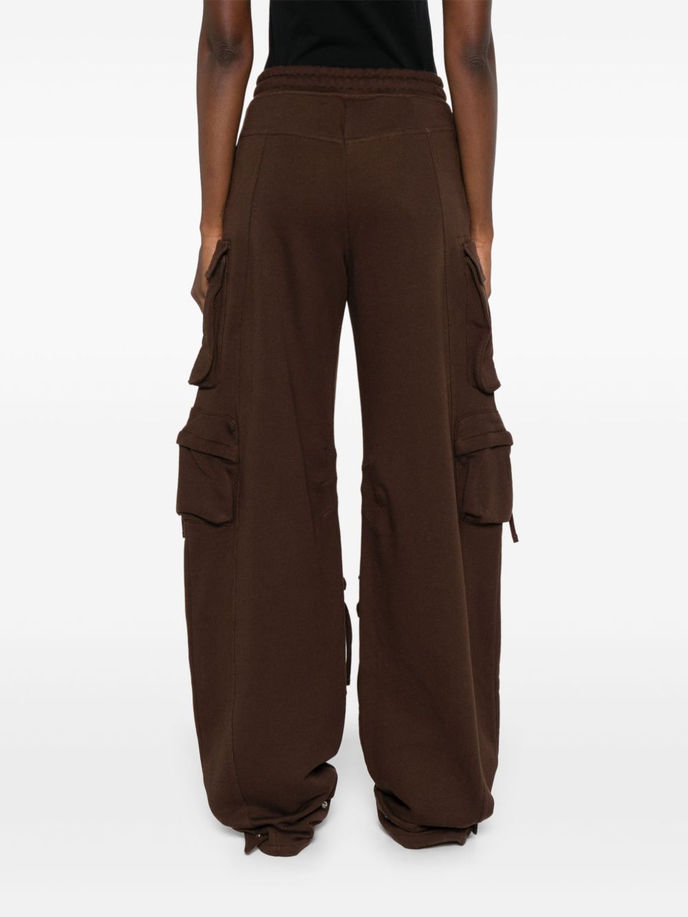 The Attico Cotton Cargo Trousers - Brown