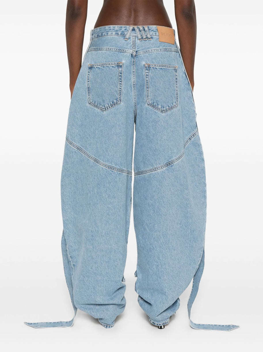 The Attico Wide-leg Denim Jeans - Clear Blue