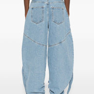 The Attico Wide-leg Denim Jeans - Clear Blue
