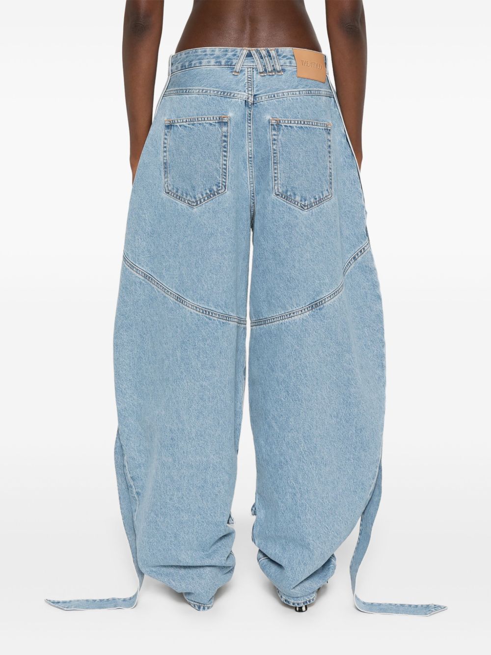 The Attico Wide-leg Denim Jeans - Clear Blue