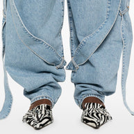The Attico Wide-leg Denim Jeans - Clear Blue