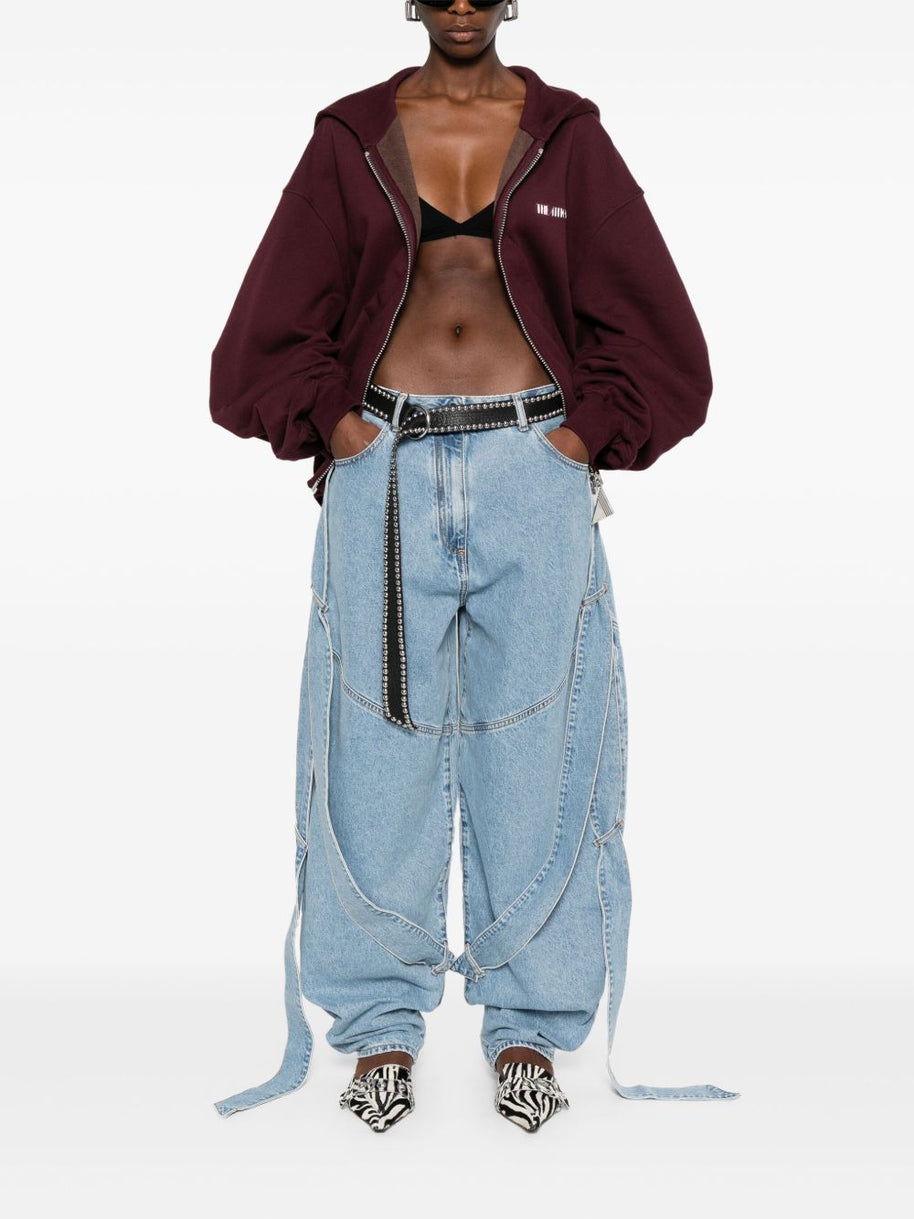 The Attico Wide-leg Denim Jeans - Clear Blue