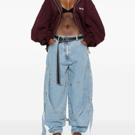 The Attico Wide-leg Denim Jeans - Clear Blue