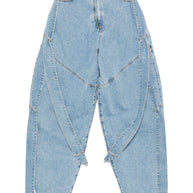 The Attico Wide-leg Denim Jeans - Clear Blue