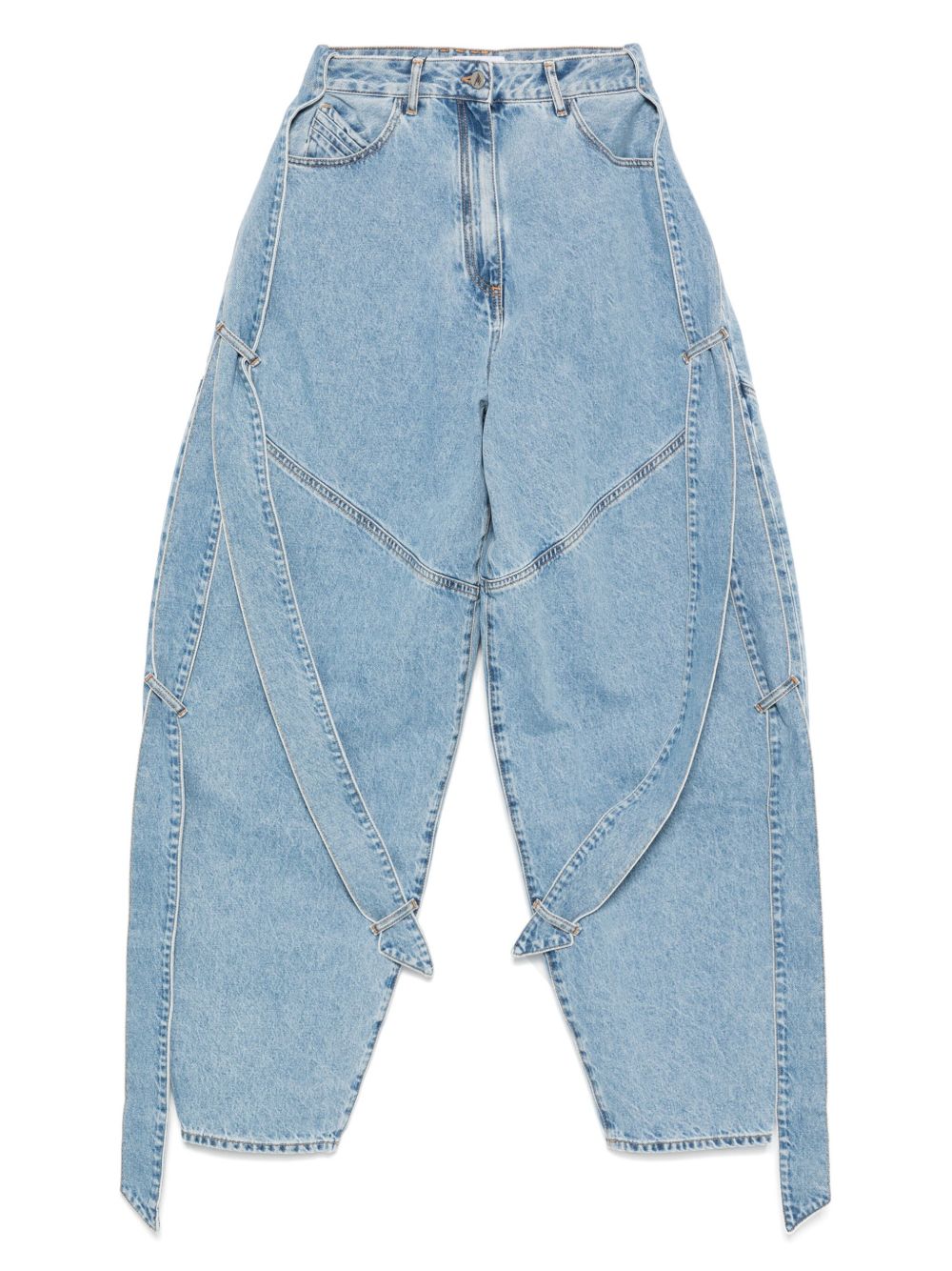The Attico Wide-leg Denim Jeans - Clear Blue
