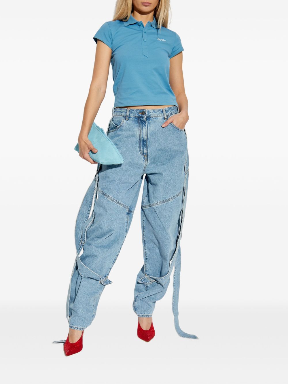 The Attico T-shirts And Polos Clear Blue – Blush Lux